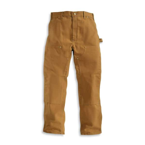 Carhartt Men's 29x30 Brown Cotton Straight Leg Non-Denim Bottoms B01-BRN -  The Home Depot