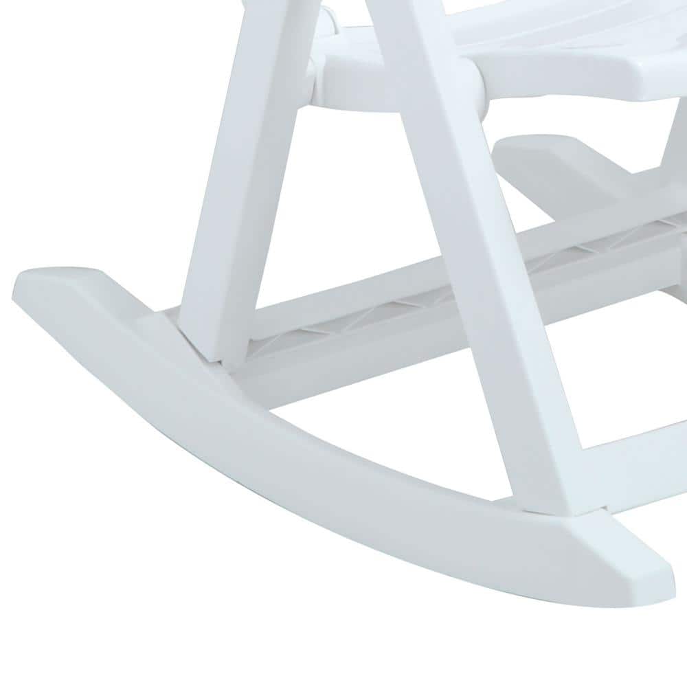 White Climate Resistant Resin Outdoor Rocking Chair