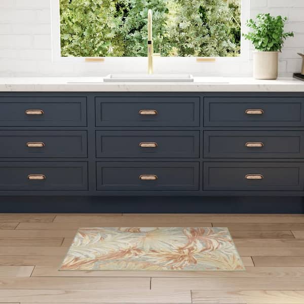 Aloha Sage Rose 3 ft. x 4 ft. Palmette Contemporary Area Rug