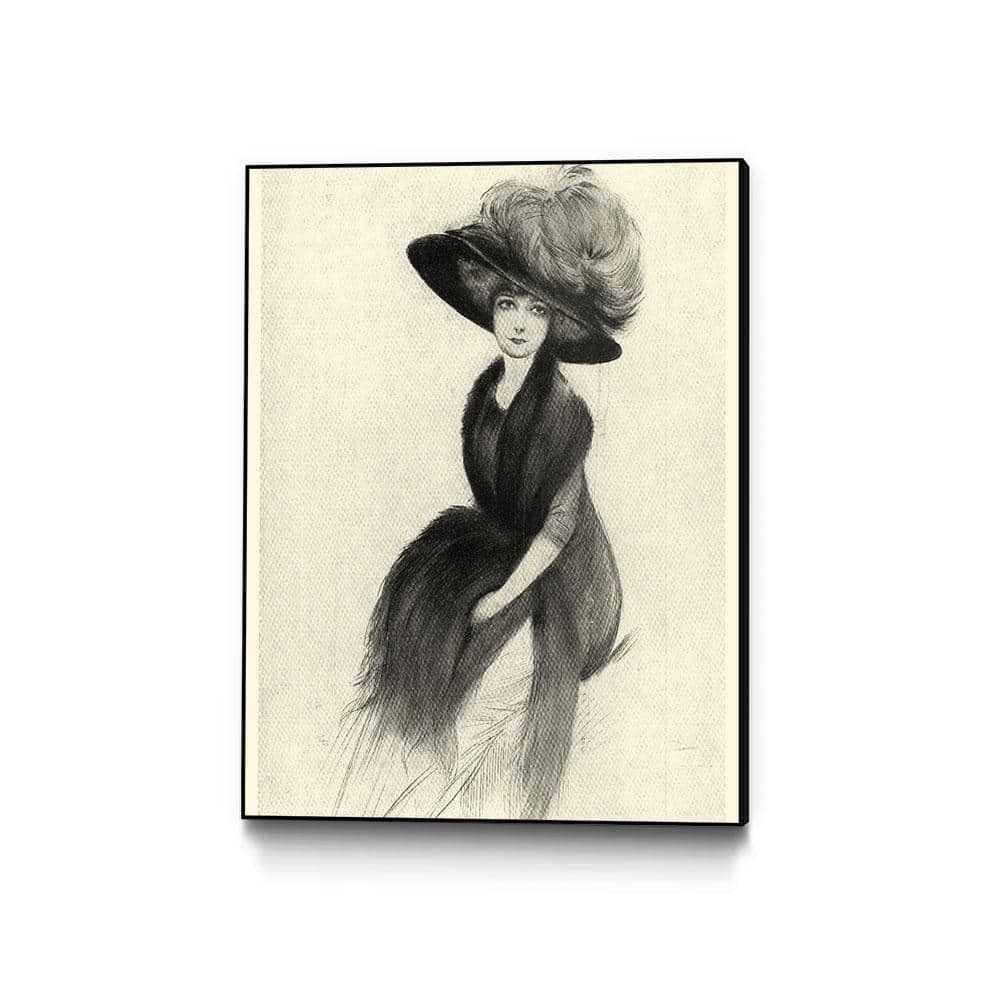 30 in. x 40 in. Feather Hat II by Vision Studio Framed Wall Art