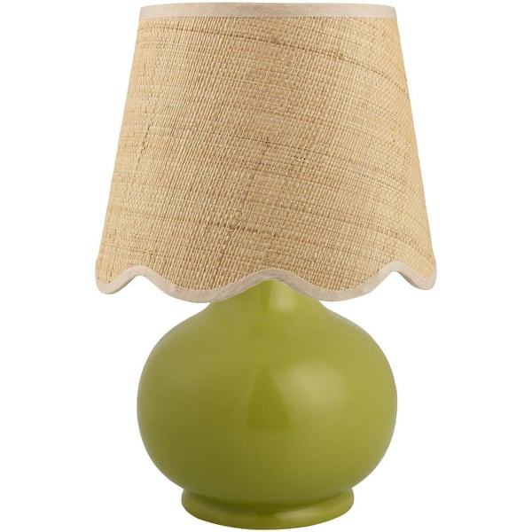 Livabliss Stella Diminuta Green/Wheat Cottage 13.8 in. Indoor Accent Table Lamp
