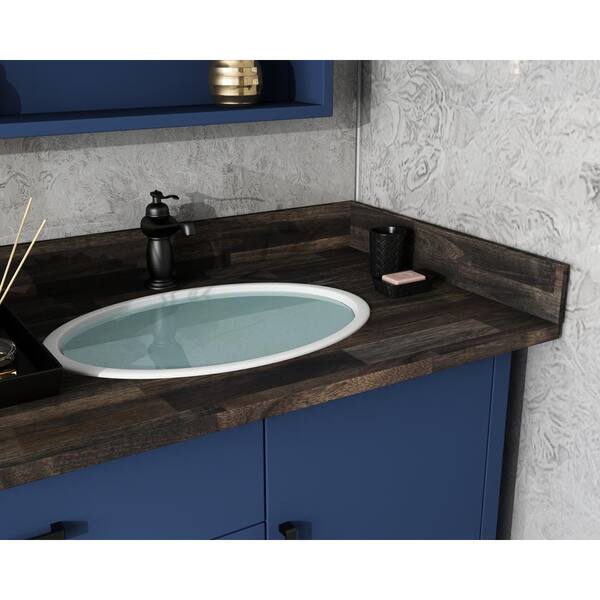 73 in. x 24 in. x 1 in. Acacia Vanity Top with Backsplash, Espresso 73 in. x 24 in. x 1 in. Acacia Vanity Top with Backsplash, Espresso