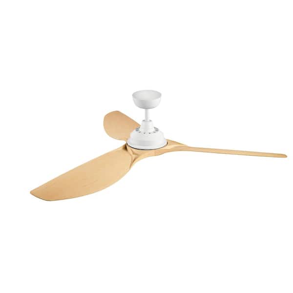 Imari 65 in. Indoor Matte White Downrod Mount Ceiling Fan with Integrated LED with Wall Control Included