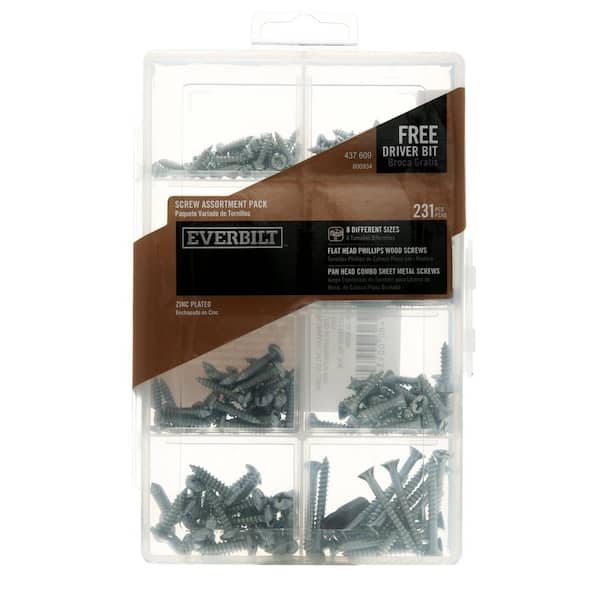 Screw Assortment Carriage Bolt Kit With Nuts & Washers 500 Pcs Zinc Plated 
