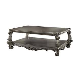 Versailles 59 in. Antique Platinum Rectangle Resin Coffee Table