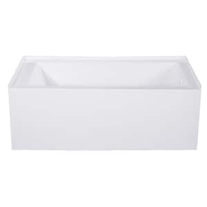 Aqua Eden Jenny 54 in. Acrylic Right-Hand Drain Rectangular Alcove Bathtub in White