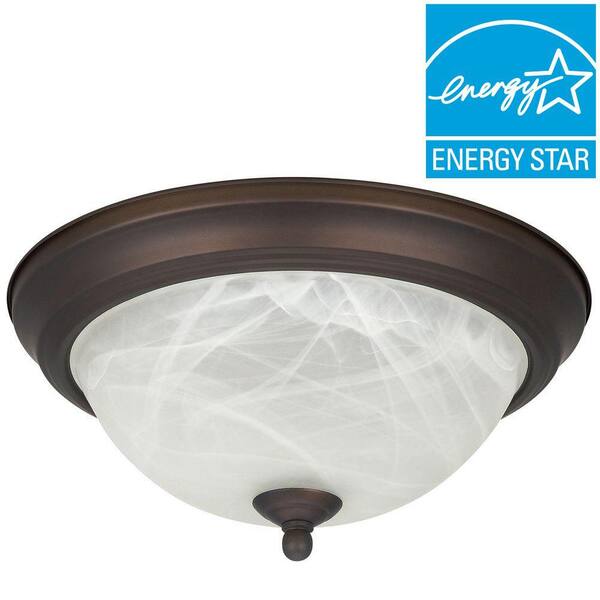 CANARM Envirolite 1-Light Oil Rubbed Bronze Energy Star Flush Mount with Frosted Glass