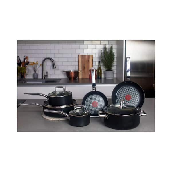  T-fal Ceramic Excellence Reserve Ceramic Nonstick Cookware Set  10 Piece Induction Oven Broiler Safe 500F Pots and Pans Grey: Home & Kitchen