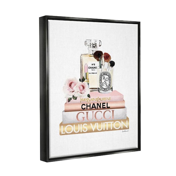 The Stupell Home Decor Collection Glam Fashion Book Stack Grey Bow Pump  Heels Ink by Amanda Greenwood Floater Frame Culture Wall Art Print 17 in. x  21 in. agp-105_ffl_16x20 - The Home Depot