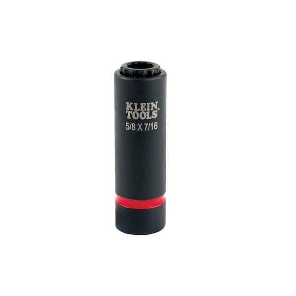 Klein Tools 2-in-1 Impact Socket, 12-Point, 5/8 and 7/16-Inch