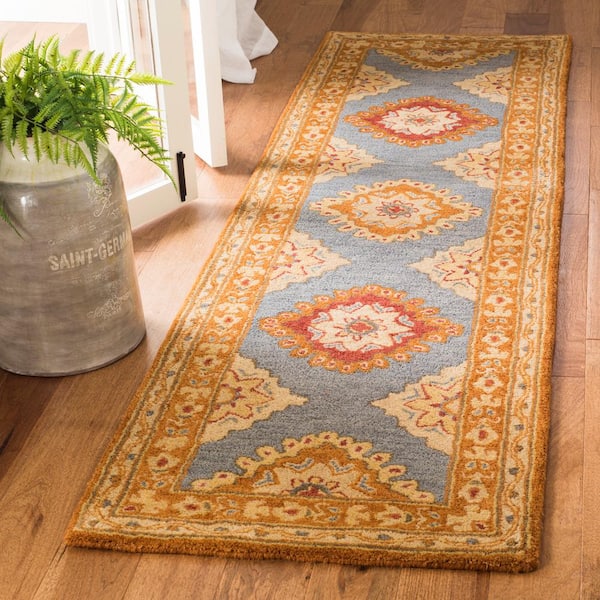 Heritage Blue/Rust 2 ft. x 6 ft. Border Runner Rug