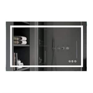 24.03 in. W x 36.01 in. H Small Rectangular Frameless Anti-Fog Wall Bathroom Vanity Mirror in Silver