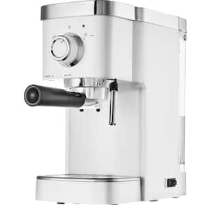 Espresso Coffee Machine 2 Cups Silver 15 Bar Semi-Automatic Espresso Machine Milk Frother Steam Wand NTC Control System