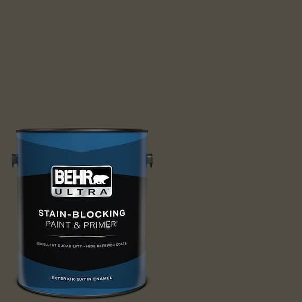 BEHR ULTRA 1 gal. #S-H-760 Olive Leaf Satin Enamel Exterior Paint & Primer