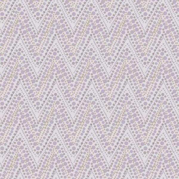 The Wallpaper Company 56 sq. ft. Dotty Flamestitch Lilac Wallpaper