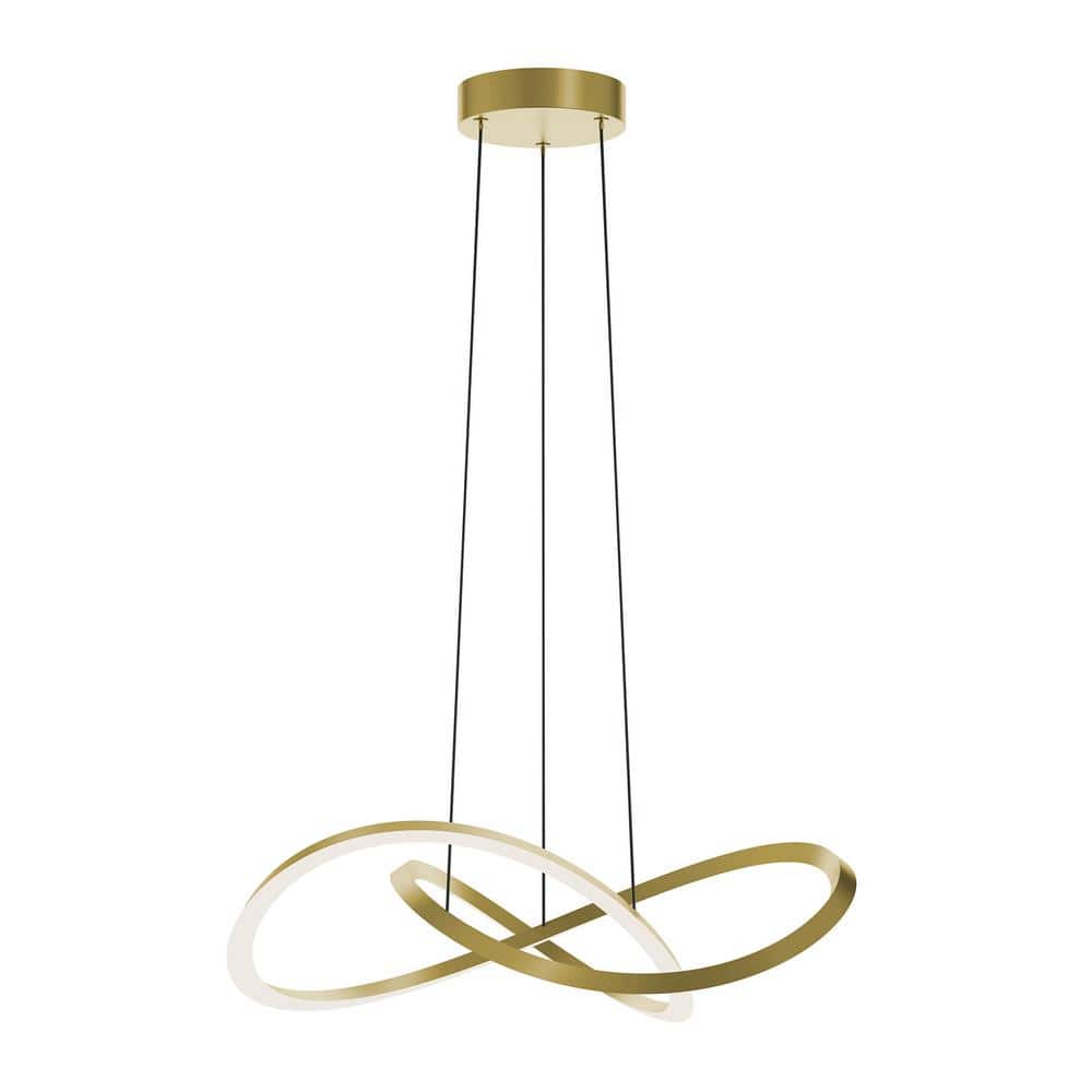 Celeste 31-Watt 1 Light Light Antique Brass Statement Integrated LED Pendant Light with Acrylic Shade price history on PriceWatchPro