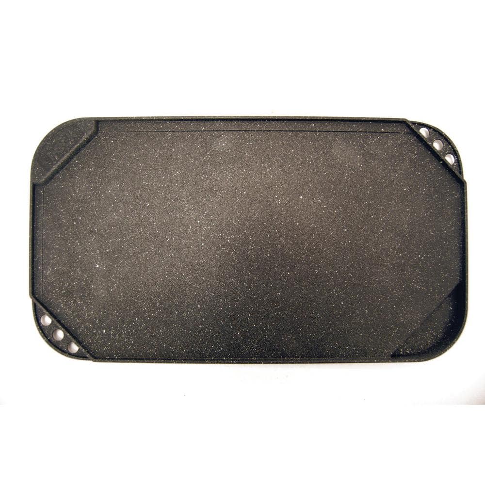 Black Aluminum Non-Stick Reversible Grill Griddle