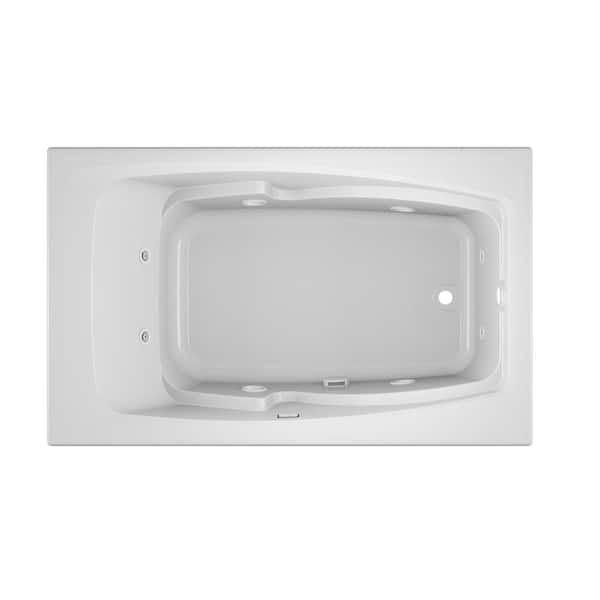 JACUZZI CETRA 60 in. x 36 in. Acrylic Rectangular Drop-In Right Drain Whirlpool Bathtub in White