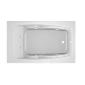 CETRA 60 in. x 36 in. Acrylic Rectangular Drop-In Right Drain Whirlpool Bathtub in White