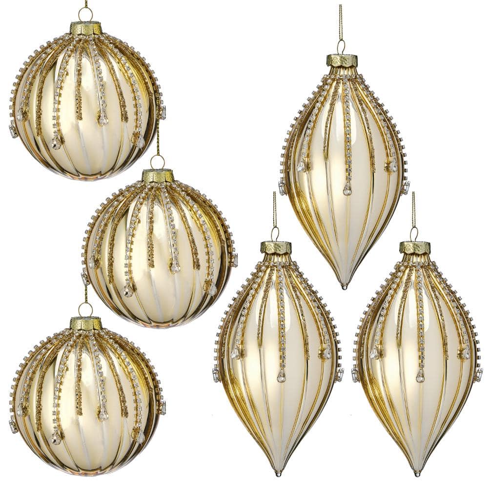 "5-6"" Glass Diamond Onion and Finial Ornament Set of 6" price history on PriceWatchPro