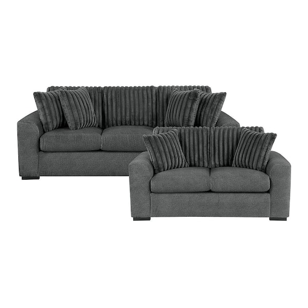 Lazzara Tesoro 78.5 in. W Flared Arm Textured Fabric Rectangle 3