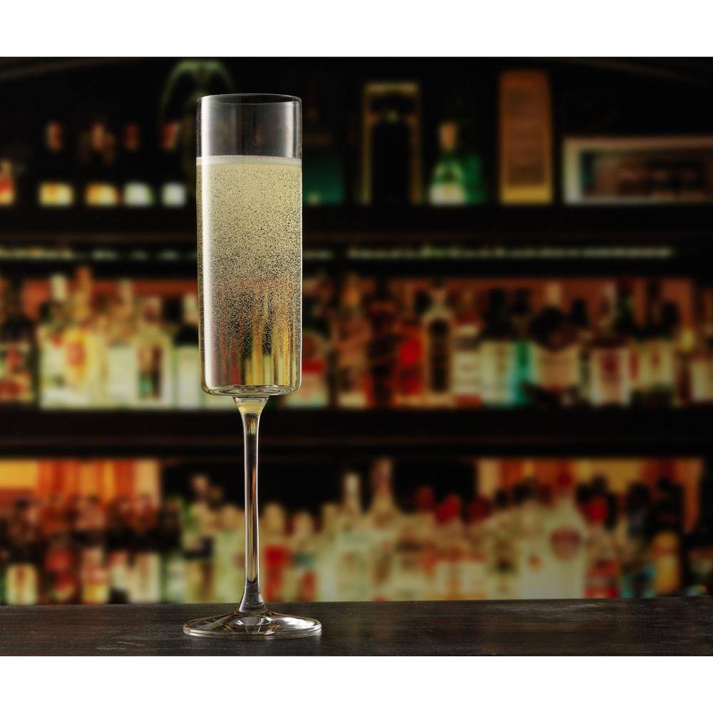 Claire 5.7 oz Clear Crystal Champagne Flutes Set of 4