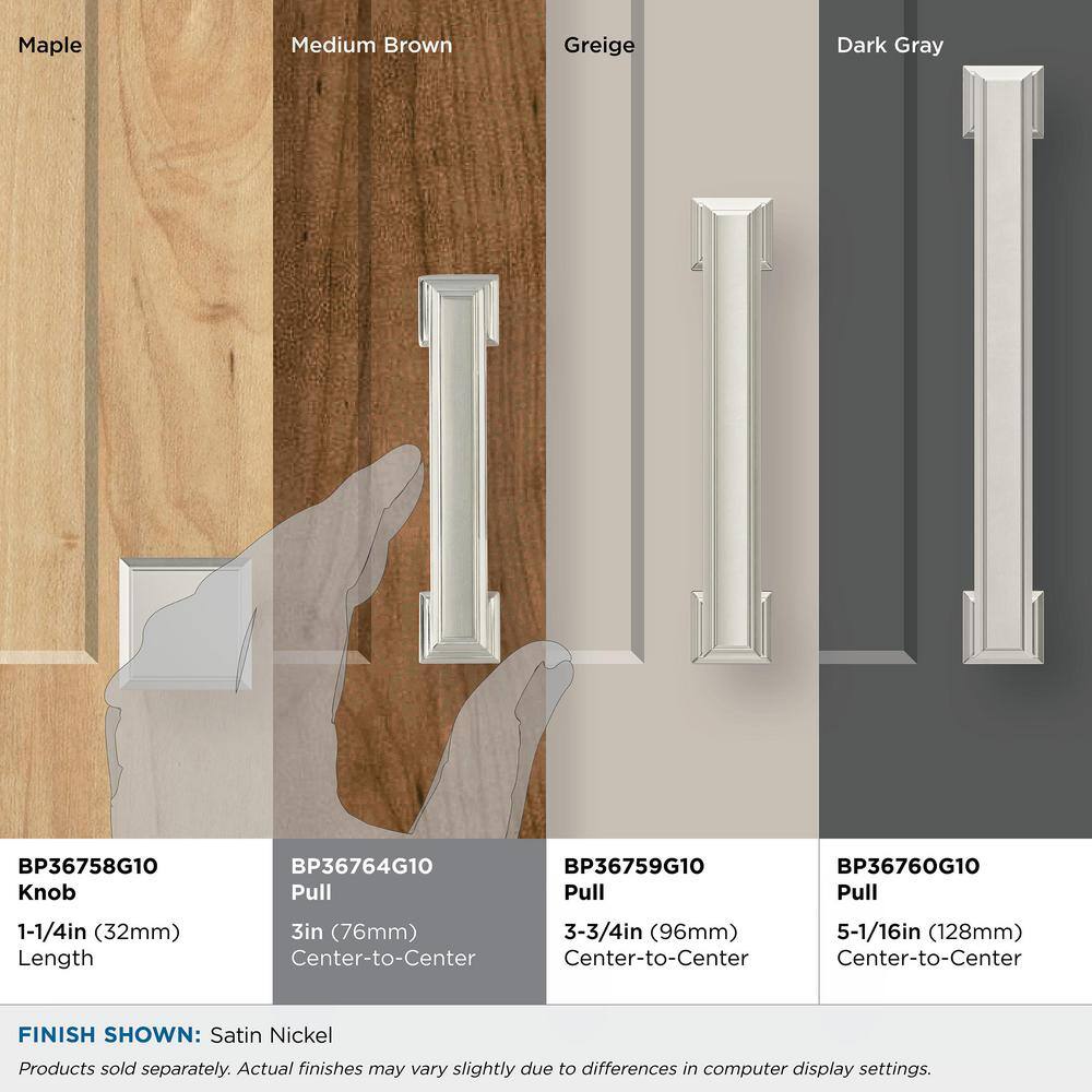 Brushed Nickel Traditional Cabinet Bar Pull with Mounting Hardware