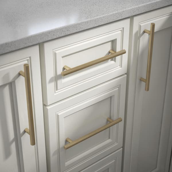 10-Pack Solid Bar 6-5/16 in. (160 mm) Modern Champagne Bronze Cabinet Drawer Bar Pulls