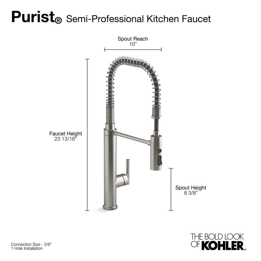 Stainless Steel Single Handle Kitchen Faucet with Pull-out Spray