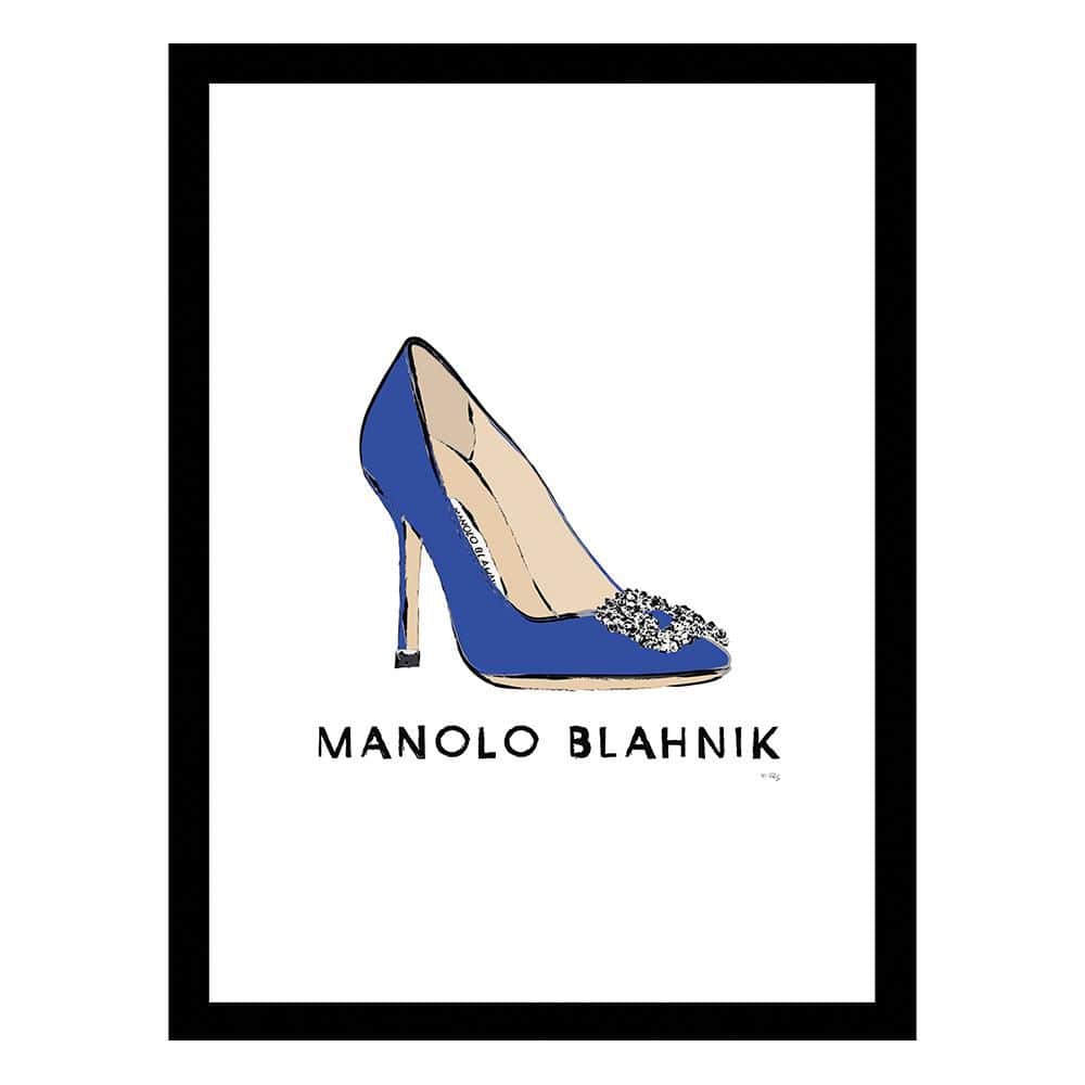 Blue and Beige Abstract Pump Heel 14x18 Framed Print
