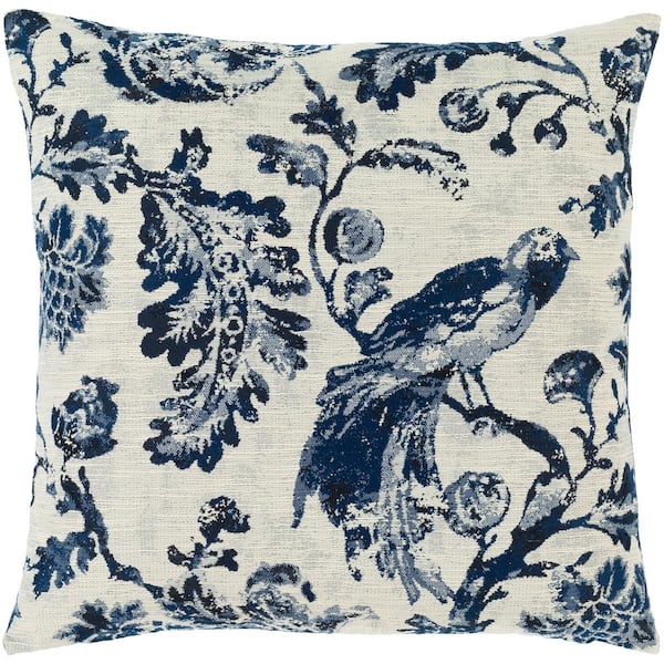 Livabliss Klara Navy 22 in. x 22 in. Poly Throw Pillow