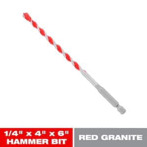 1/4 in. x 4 in. x 6 in. SPEEDemon Red Granite Carbide-Tipped Hammer Drill Bit