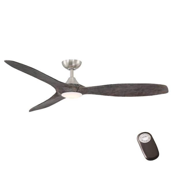 Canterbury 60 in. Integrated LED Indoor Brushed Nickel Ceiling Fan with Light Kit and Remote Control