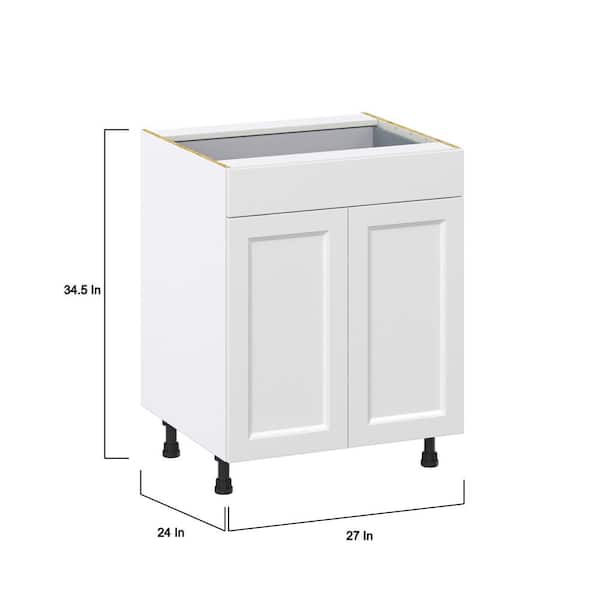 J COLLECTION Alton Painted White Shaker Assembled Built in Microwave Base Kitchen Cabinet 30 in. W x 34.5 in. H in x 24 in. D