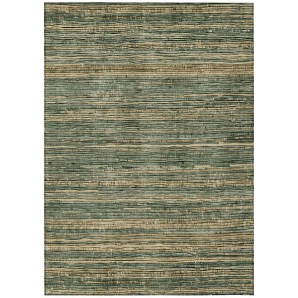 Chantille Machine Washable Indoor/Outdoor Abstract ACN1846 Fern 8 ft. x 10 ft. Accent Rug