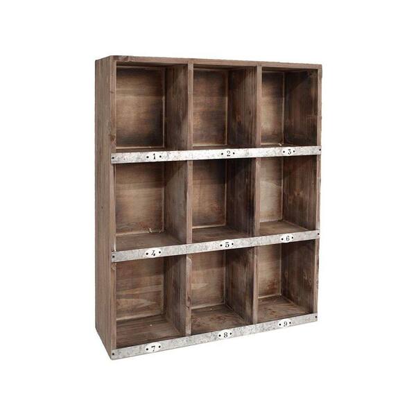 Home Decorators Collection Archive 23.5 in. H x 19 in. W x 5.75 in. D Natural 9-Cube Organizer