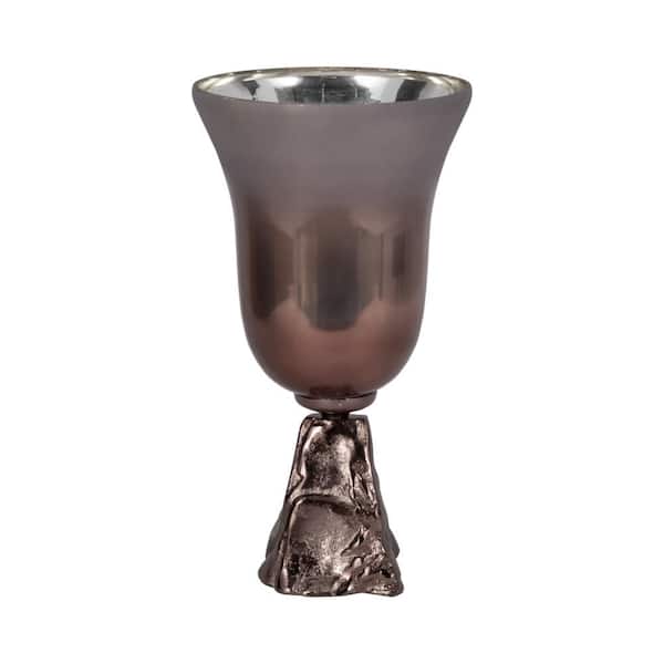 Liv & Skye 15 in. Bronze Glass Two-Tone Chalice Decorative Vase