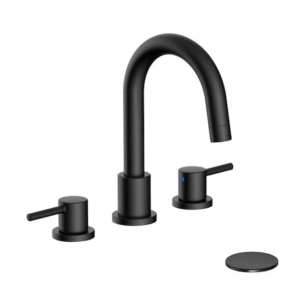 Glacier Bay Cartway 8 in. Widespread 2-Handle Bathroom Faucet in Matte Black