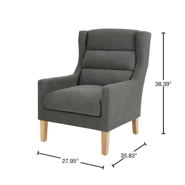 Latham Charcoal Gray Upholstered Accent Chair