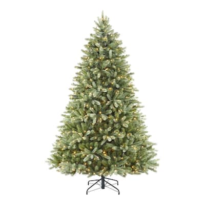 7.5 ft Asher Blue Spruce Pre-Lit LED Artificial Christmas Tree with 700 8-Function Color Changing Mini Lights