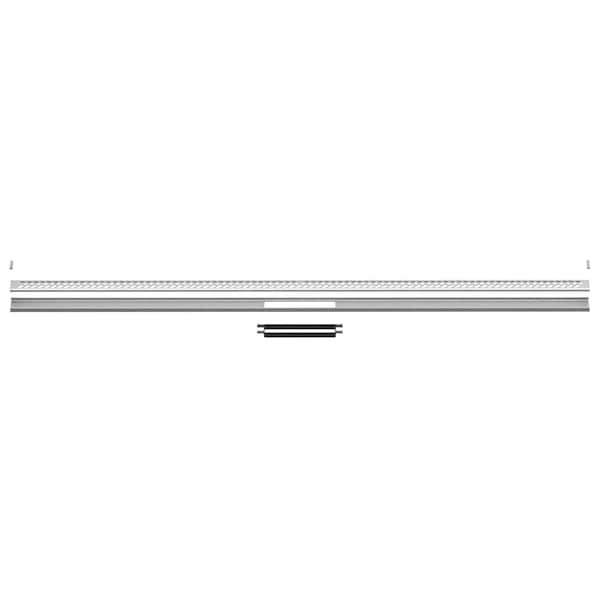 Schluter Systems Kerdi-Line-Vario Brushed Stainless Steel 96 in. Herringbone Grate and Channel Floor Drain Installation Kit