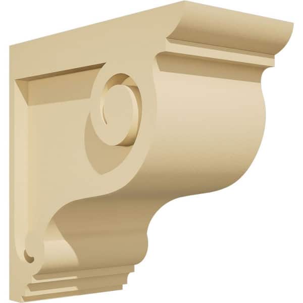 Ekena Millwork Standard Scroll 3 in. W x 6 in. H x 6 in. D Signature Urethane Polyurethane Corbel
