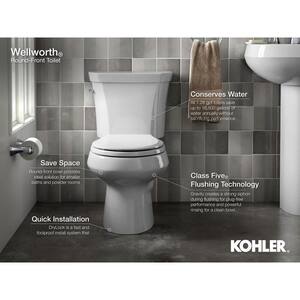 Wellworth Classic Complete Solution 2-Piece 1.28 GPF Single Flush Round Toilet in White, Seat Included (6-Pack)