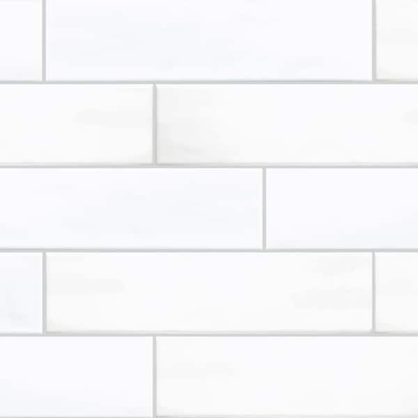 GRACELL ホワイトコーヒー 4パック Daltile LuxeCraft White 4 in. x 4 in. Glossy Ceramic Tile Sample