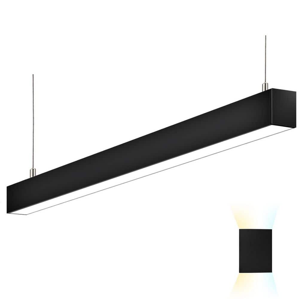 4 ft. 50-Watt 5750lm Integrated LED Black Linear Light 3000K-6500K Selectable 0-10V Dimmable Hanging Office Shop Light price history on PriceWatchPro