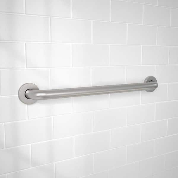 24 in. L x 3.1 in. ADA Compliant Grab Bar in Brushed Stainless Steel