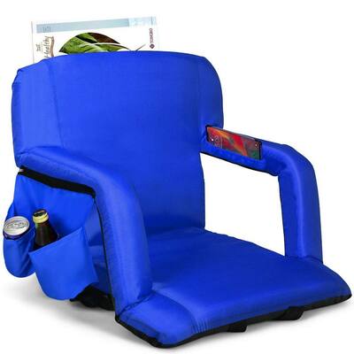 Navy 5-Position Reclining Multipurpose Seat Portable Chair with Backs and Padded Cushion