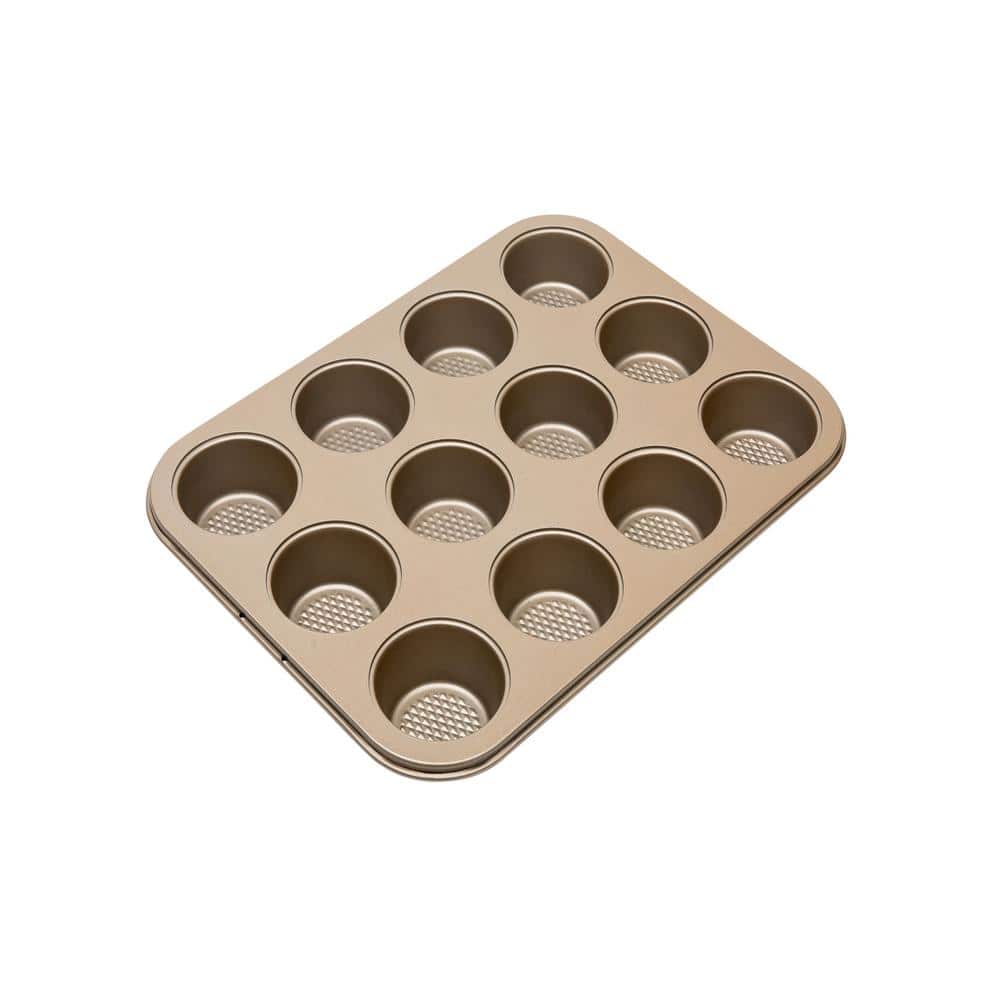 Kitchen Details Pro Series 12 Cup Cupcake Pan - Gold - 13.8 x 10.4 x 1.2