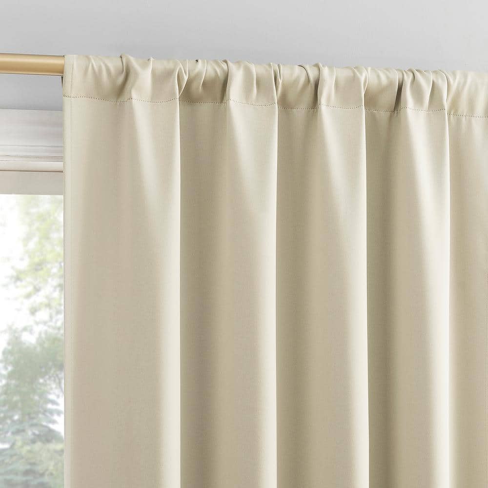 Cream Blackout Rod Pocket Curtain Panel 40" x 84"