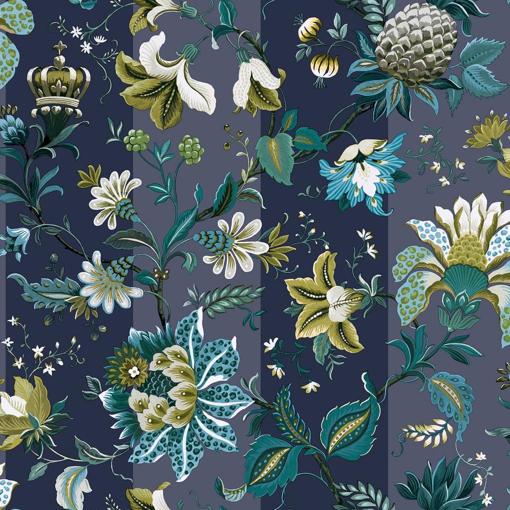 Belgravia Oliana Floral Wallpaper  Navy Blue 8487  wwwbatleydiycouk